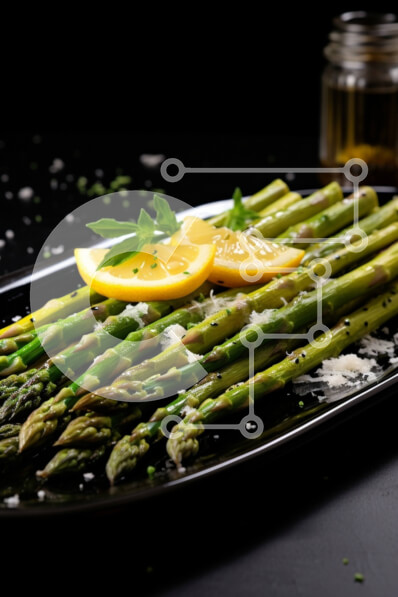 Σετ των 2 Intra Συλλεκτικό Ξύλινο Παζλ Plywood  4mm - Πιάτο με φρέσκα σπαράγγια με λεμόνι και τυρί παρμεζάνα Σε Ξύλινο Κουτί - Διαστάσεις: 10x10 cm – 25 κομμάτια