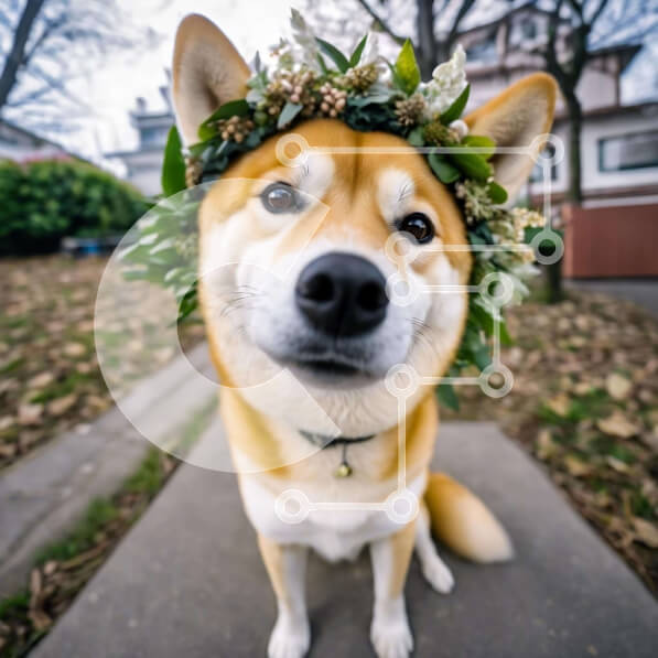 Intra Συλλεκτικό Ξύλινο Παζλ Plywood  4mm - Σκύλος Shih Tzu με διακοσμητικό στεφάνι Σε Ξύλινο Κουτί - Διαστάσεις: 10x10 cm – 25 κομμάτια