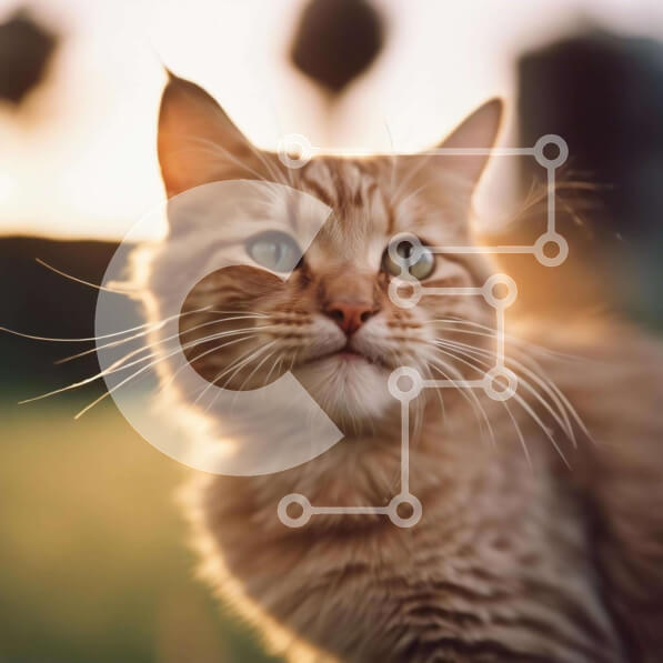 Intra Συλλεκτικό Ξύλινο Παζλ Plywood  4mm - Περίεργη γάτα που κάθεται στο γρασίδι Σε Ξύλινο Κουτί - Διαστάσεις: 10x10 cm – 25 κομμάτια