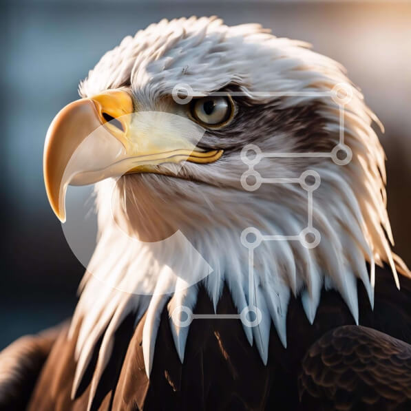 Intra Συλλεκτικό Ξύλινο Παζλ Plywood  4mm - Μεγαλοπρεπές Πορτρέτο Αετού Σε Ξύλινο Κουτί - Διαστάσεις: 10x10 cm – 25 κομμάτια