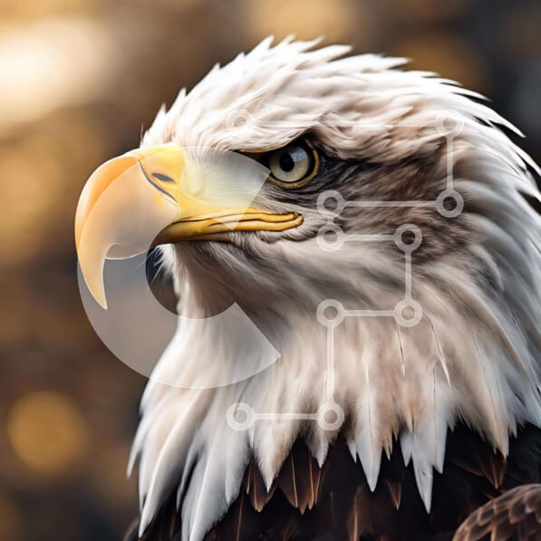 Intra Συλλεκτικό Ξύλινο Παζλ Plywood  4mm - Κοντινό πλάνο του κεφαλιού ενός αετού με ανοιχτό ράμφος Σε Ξύλινο Κουτί - Διαστάσεις: 10x10 cm – 25 κομμάτια