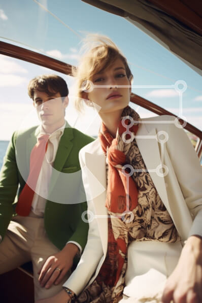 Intra Συλλεκτικό Ξύλινο Παζλ Plywood  4mm - Ζευγάρι σε μια βάρκα με ασορτί ρούχα Σε Ξύλινο Κουτί - Διαστάσεις Puzzle: 10x10 cm – 25 κομμάτια