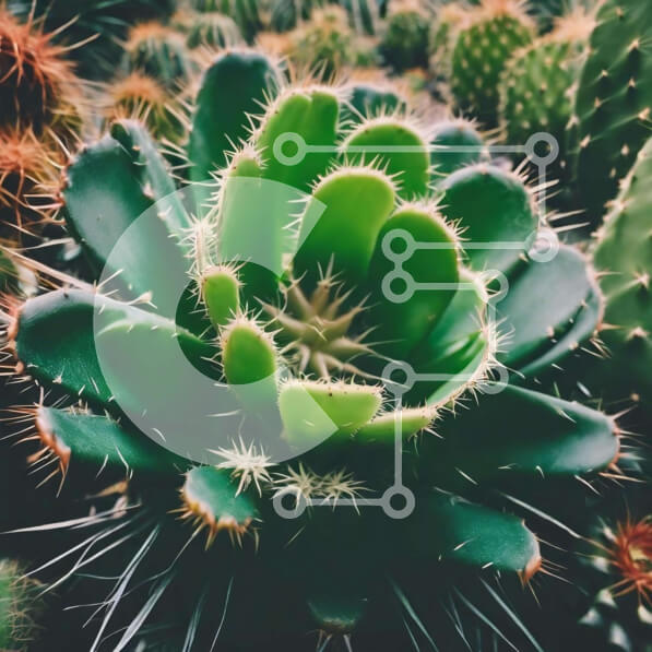 Intra Συλλεκτικό Ξύλινο Παζλ Plywood  4mm - Πράσινα φυτά κάκτων σε περιορισμένο χώρο Σε Ξύλινο Κουτί - Διαστάσεις: 10x10 cm – 25 κομμάτια