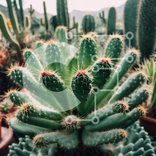 Intra Συλλεκτικό Ξύλινο Παζλ Plywood  4mm - Συλλογή φυτών κάκτων σε διάφορες γλάστρες και δοχεία Σε Ξύλινο Κουτί - Διαστάσεις: 10x10 cm – 25 κομμάτια