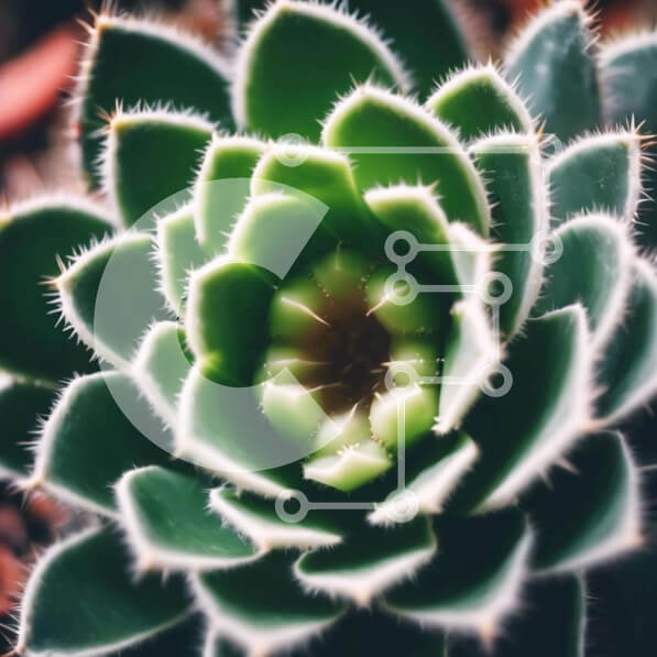 Intra Συλλεκτικό Ξύλινο Παζλ Plywood  4mm - Κοντινό πλάνο του πράσινου παχύφυτου φυτού Σε Ξύλινο Κουτί - Διαστάσεις: 10x10 cm – 25 κομμάτια