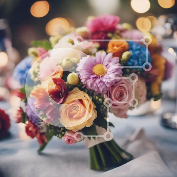 Σετ των 2 Intra Συλλεκτικό Ξύλινο Παζλ Plywood  4mm - Πολύχρωμο μπουκέτο λουλουδιών σε κομψά διακοσμημένο τραπέζι Σε Ξύλινο Κουτί - Διαστάσεις: 10x10 cm – 25 κομμάτια