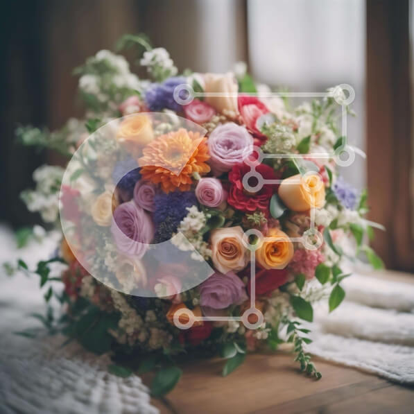 Intra Συλλεκτικό Ξύλινο Παζλ Plywood  4mm - Ζωντανό μπουκέτο λουλούδια σε Vintage τραπέζι Σε Ξύλινο Κουτί - Διαστάσεις: 10x10 cm – 25 κομμάτια