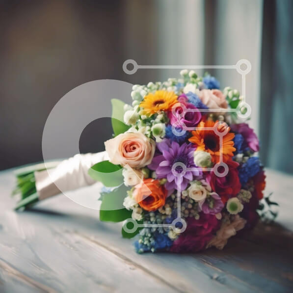 Intra Συλλεκτικό Ξύλινο Παζλ Plywood  4mm - Πολύχρωμο μπουκέτο λουλουδιών για ειδικές περιστάσεις Σε Ξύλινο Κουτί - Διαστάσεις: 10x10 cm – 25 κομμάτια