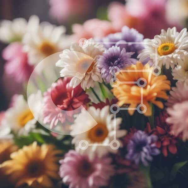 Intra Συλλεκτικό Ξύλινο Παζλ Plywood  4mm - Πολύχρωμο μπουκέτο λουλουδιών σε βάζο Σε Ξύλινο Κουτί - Διαστάσεις: 10x10 cm – 25 κομμάτια