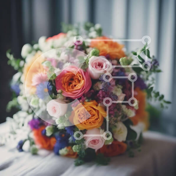 Intra Συλλεκτικό Ξύλινο Παζλ Plywood  4mm - Πολύχρωμο μπουκέτο λουλουδιών σε τραπέζι από παράθυρο Σε Ξύλινο Κουτί - Διαστάσεις: 10x10 cm – 25 κομμάτια