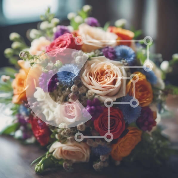 Intra Συλλεκτικό Ξύλινο Παζλ Plywood  4mm - Μπουκέτο με πολύχρωμα τριαντάφυλλα σε ξύλινο τραπέζι Σε Ξύλινο Κουτί - Διαστάσεις: 10x10 cm – 25 κομμάτια