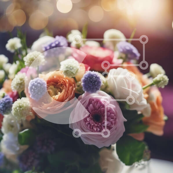 Intra Συλλεκτικό Ξύλινο Παζλ Plywood  4mm - Σύνθεση με πολύχρωμο βάζο λουλουδιών στο τραπέζι Σε Ξύλινο Κουτί - Διαστάσεις: 10x10 cm – 25 κομμάτια