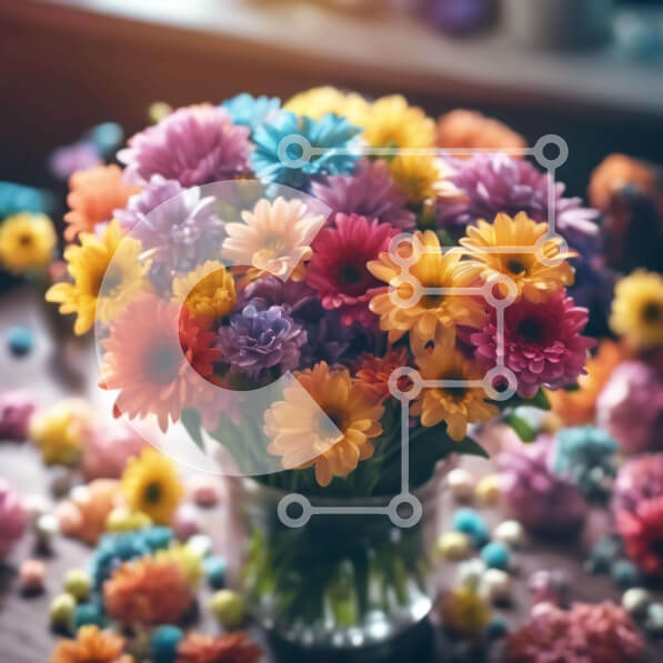 Σετ των 2 Intra Συλλεκτικό Ξύλινο Παζλ Plywood  4mm - Πολύχρωμο βάζο με λουλούδια Σε Ξύλινο Κουτί - Διαστάσεις: 10x10 cm – 25 κομμάτια