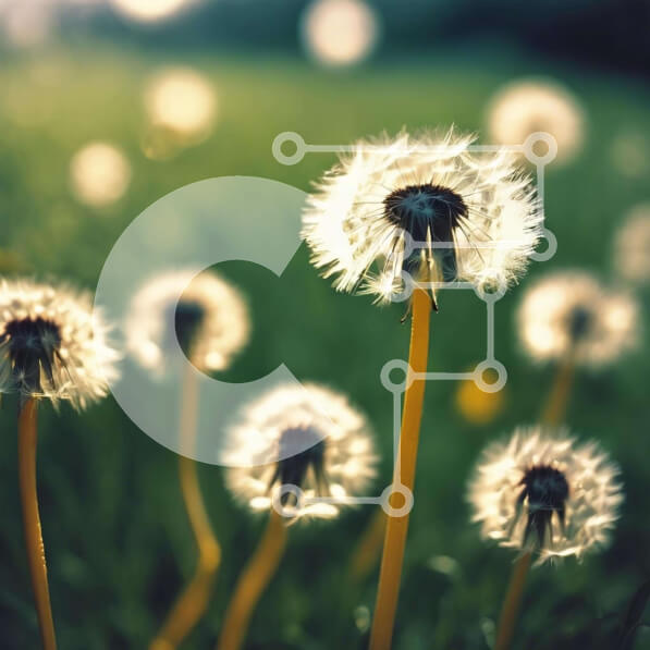 Intra Συλλεκτικό Ξύλινο Παζλ Plywood  4mm - Λουλούδια πικραλίδας σε ένα χορταριασμένο χωράφι Σε Ξύλινο Κουτί - Διαστάσεις: 10x10 cm – 25 κομμάτια