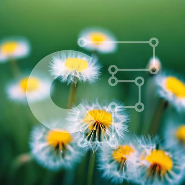 Intra Συλλεκτικό Ξύλινο Παζλ Plywood  4mm - Ομάδα πικραλίδων με κίτρινα και λευκά λουλούδια Σε Ξύλινο Κουτί - Διαστάσεις: 10x10 cm – 25 κομμάτια