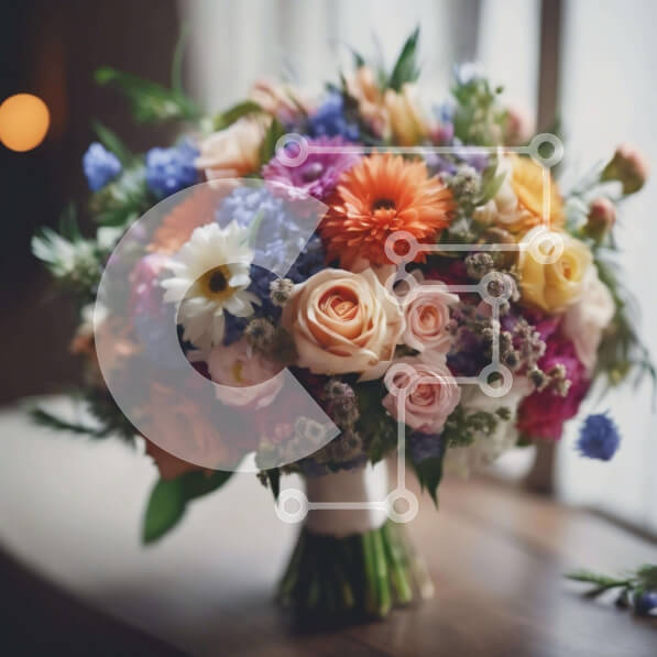 Intra Συλλεκτικό Ξύλινο Παζλ Plywood  4mm - Πολύχρωμο μπουκέτο λουλουδιών σε ανοιχτό παράθυρο με κεριά Σε Ξύλινο Κουτί - Διαστάσεις: 10x10 cm – 25 κομμάτια