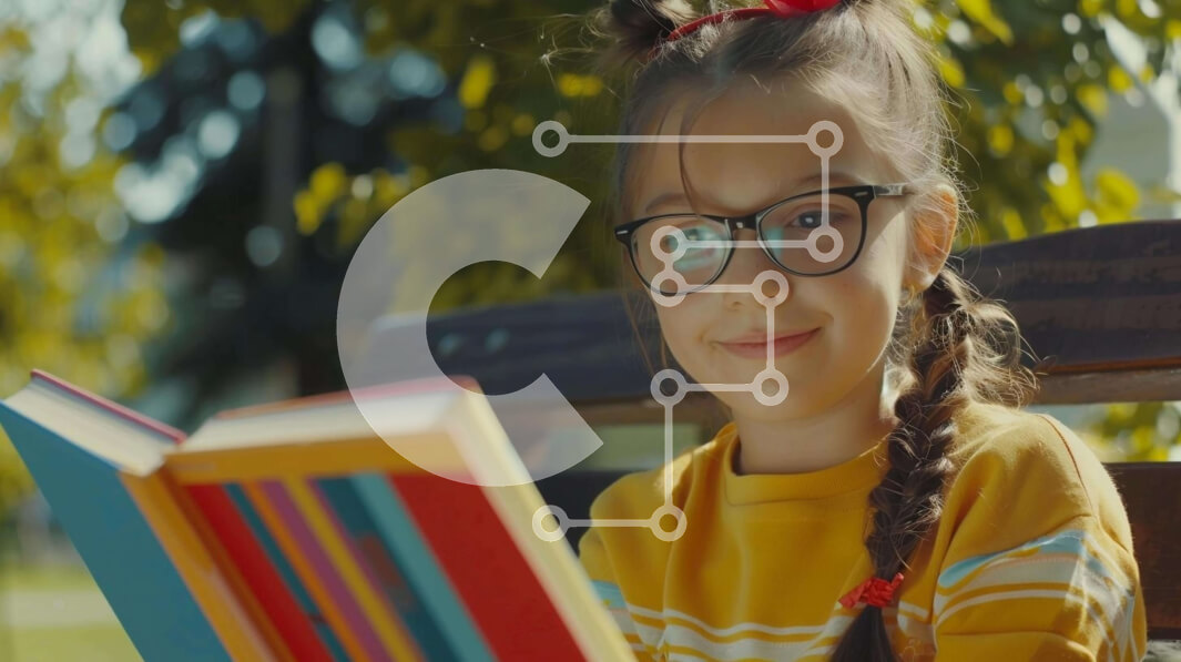 Intra Συλλεκτικό Ξύλινο Παζλ Plywood  4mm - Νεαρό κορίτσι που διαβάζει βιβλία σε εξωτερικούς χώρους Σε Ξύλινο Κουτί - Διαστάσεις Puzzle: 10x10 cm – 25 κομμάτια