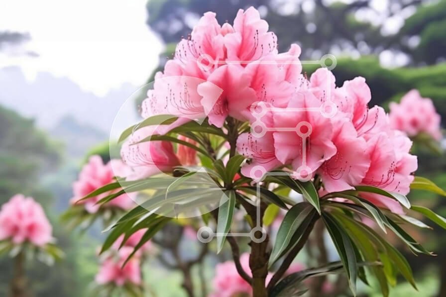 Intra Συλλεκτικό Ξύλινο Παζλ Plywood  4mm - Ομάδα ροζ λουλουδιών σε ένα δάσος Σε Ξύλινο Κουτί - Διαστάσεις: 10x10 cm – 25 κομμάτια