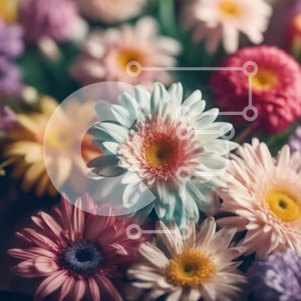 Intra Συλλεκτικό Ξύλινο Παζλ Plywood  4mm - Πολύχρωμη Floral Σύνθεση Σε Ξύλινο Κουτί - Διαστάσεις: 10x10 cm – 25 κομμάτια