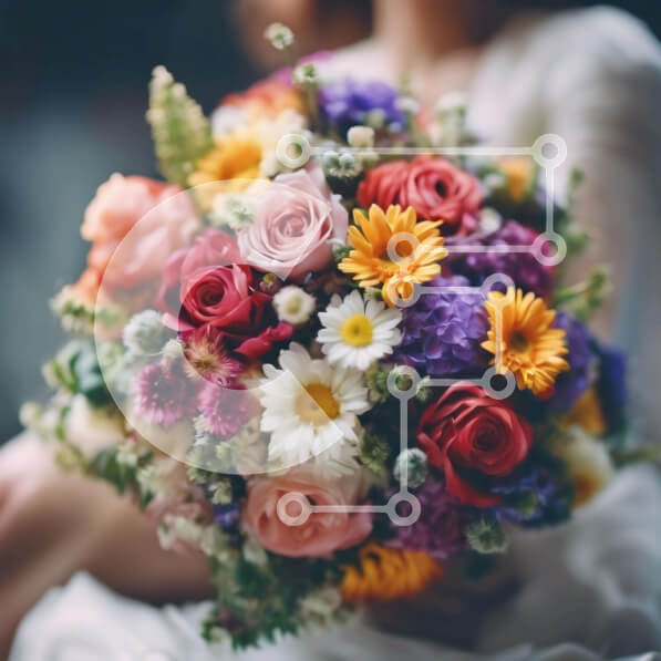 Intra Συλλεκτικό Ξύλινο Παζλ Plywood  4mm - Πολύχρωμο μπουκέτο λουλούδια για ειδικές περιστάσεις Σε Ξύλινο Κουτί - Διαστάσεις: 10x10 cm – 25 κομμάτια