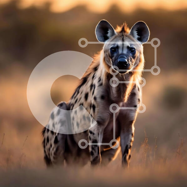 Intra Συλλεκτικό Ξύλινο Παζλ Plywood  4mm - Η περίεργη ύαινα στο λιβάδι Σε Ξύλινο Κουτί - Διαστάσεις: 10x10 cm – 25 κομμάτια