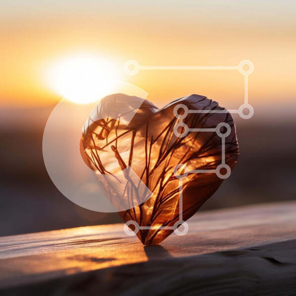 Intra Συλλεκτικό Ξύλινο Παζλ Plywood  4mm - Γυάλινο γλυπτό σε σχήμα καρδιάς σε εξωτερικό πάγκο Σε Ξύλινο Κουτί - Διαστάσεις: 10x10 cm – 25 κομμάτια