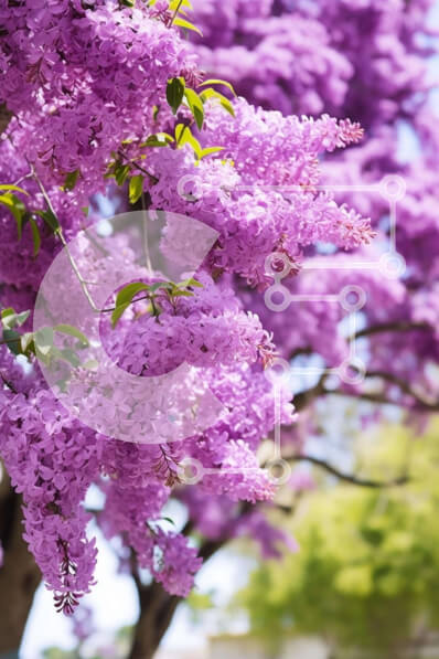 Σετ των 2 Intra Συλλεκτικό Ξύλινο Παζλ Plywood  4mm - Ανοιξιάτικο δέντρο με πορφυρά λουλούδια και ανθρώπους Σε Ξύλινο Κουτί - Διαστάσεις: 10x10 cm – 25 κομμάτια