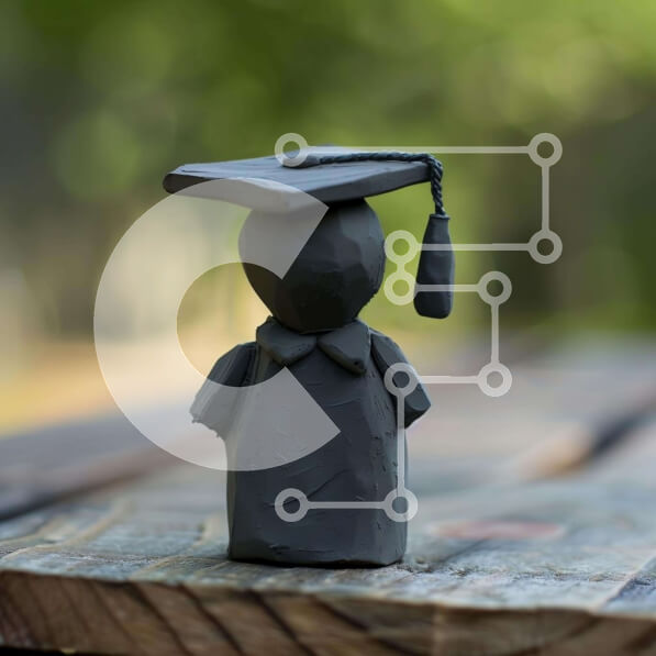 Intra Συλλεκτικό Ξύλινο Παζλ Plywood  4mm - Ειδώλιο αποφοίτησης σε ξύλινο τραπέζι Σε Ξύλινο Κουτί - Διαστάσεις Puzzle: 10x10 cm – 25 κομμάτια