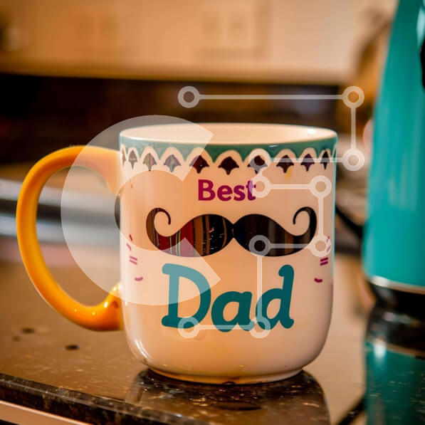 Intra Συλλεκτικό Ξύλινο Παζλ Plywood  4mm - Κούπα καφέ «Καλύτερος Μπαμπάς» για την Ημέρα του Πατέρα Σε Ξύλινο Κουτί - Διαστάσεις Puzzle: 10x10 cm – 25 κομμάτια