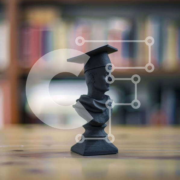 Intra Συλλεκτικό Ξύλινο Παζλ Plywood  4mm - Καλλιτεχνικό μαύρο άγαλμα προτομής στο τραπέζι Σε Ξύλινο Κουτί - Διαστάσεις Puzzle: 10x10 cm – 25 κομμάτια