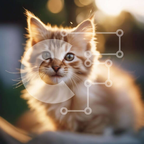 Intra Συλλεκτικό Ξύλινο Παζλ Plywood  4mm - Αξιολάτρευτο γατάκι που κάθεται στο έδαφος Σε Ξύλινο Κουτί - Διαστάσεις: 10x10 cm – 25 κομμάτια