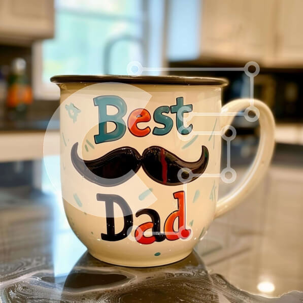 Σετ των 2 Intra Συλλεκτικό Ξύλινο Παζλ Plywood  4mm - Καλύτερη κούπα καφέ Dad Σε Ξύλινο Κουτί - Διαστάσεις: 10x10 cm – 25 κομμάτια