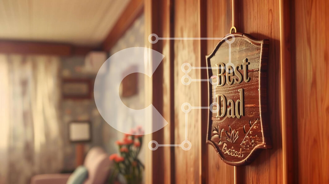 Intra Συλλεκτικό Ξύλινο Παζλ Plywood  4mm - Καλύτερη Ξύλινη Πλακέτα Dad Σε Ξύλινο Κουτί - Διαστάσεις Puzzle: 10x10 cm – 25 κομμάτια