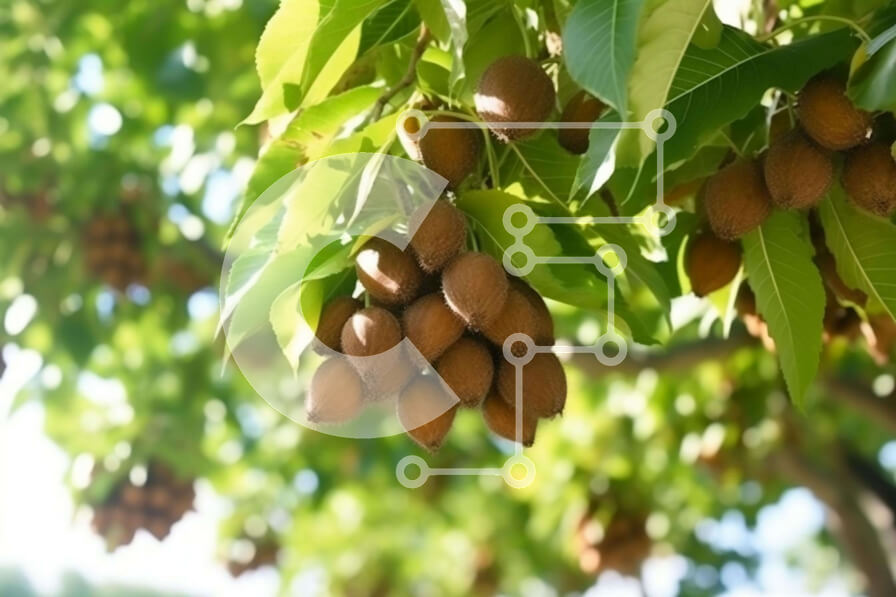 Intra Συλλεκτικό Ξύλινο Παζλ Plywood  4mm - Δέντρο με αμύγδαλα, ροδάκινα και δαμάσκηνα Σε Ξύλινο Κουτί - Διαστάσεις: 10x10 cm – 25 κομμάτια