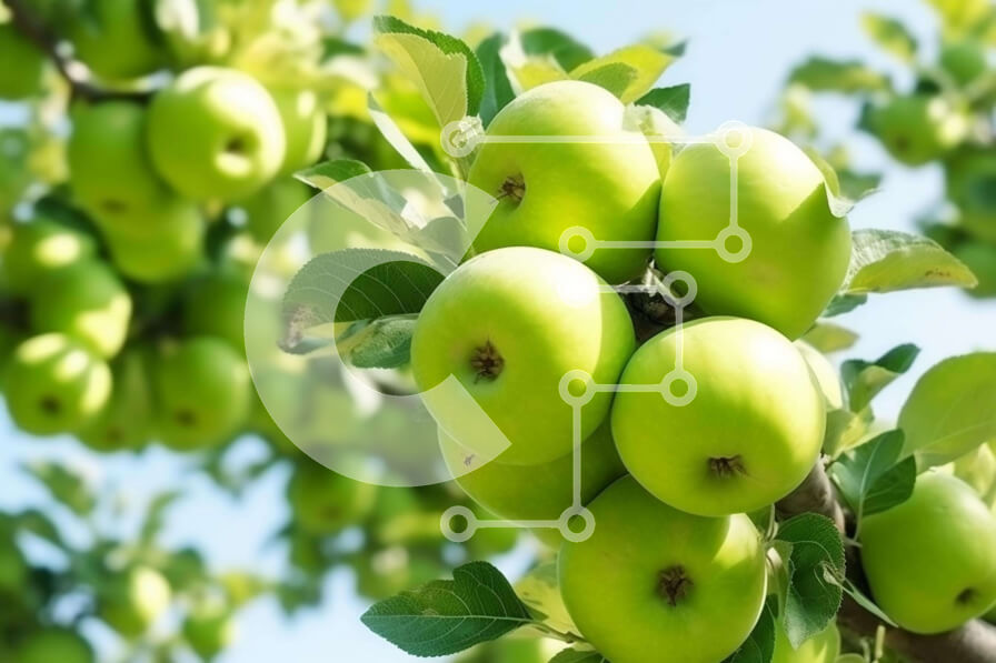 Intra Συλλεκτικό Ξύλινο Παζλ Plywood  4mm - Δέντρο με πράσινα μήλα Σε Ξύλινο Κουτί - Διαστάσεις: 10x10 cm – 25 κομμάτια