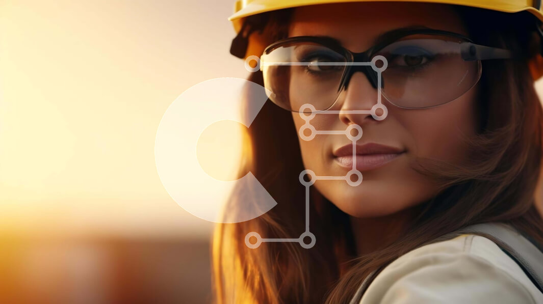 Intra Συλλεκτικό Ξύλινο Παζλ Plywood  4mm - Νεαρή γυναίκα με εξοπλισμό κατασκευής στο ηλιοβασίλεμα Σε Ξύλινο Κουτί - Διαστάσεις Puzzle: 10x10 cm – 25 κομμάτια