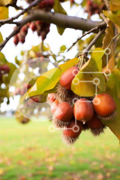 Σετ των 2 Intra Συλλεκτικό Ξύλινο Παζλ Plywood  4mm - Κλαδί δέντρου με καρπούς κοκκινοκαφέ Σε Ξύλινο Κουτί - Διαστάσεις: 10x10 cm – 25 κομμάτια