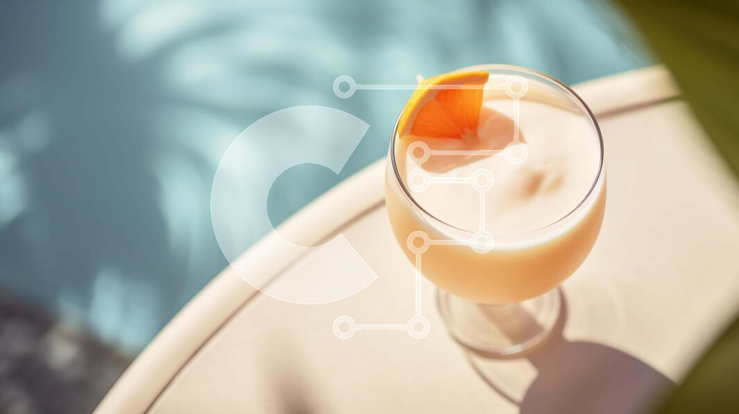 Σετ των 2 Intra Συλλεκτικό Ξύλινο Παζλ Plywood  4mm - Δροσιστικό ποτό πορτοκαλιού δίπλα στην πισίνα Σε Ξύλινο Κουτί - Διαστάσεις: 10x10 cm – 25 κομμάτια