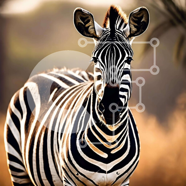 Intra Συλλεκτικό Ξύλινο Παζλ Plywood  4mm - Ζέβρα στο λιβάδι με τους φοίνικες Σε Ξύλινο Κουτί - Διαστάσεις: 10x10 cm – 25 κομμάτια