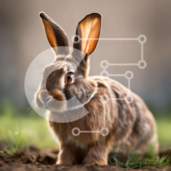 Intra Συλλεκτικό Ξύλινο Παζλ Plywood  4mm - Περίεργο καφέ κουνέλι που κάθεται στη βρωμιά Σε Ξύλινο Κουτί - Διαστάσεις: 10x10 cm – 25 κομμάτια