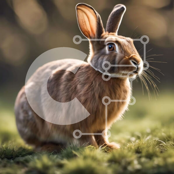 Intra Συλλεκτικό Ξύλινο Παζλ Plywood  4mm - Κοντινό πλάνο ενός κουνελιού στη φύση Σε Ξύλινο Κουτί - Διαστάσεις: 10x10 cm – 25 κομμάτια