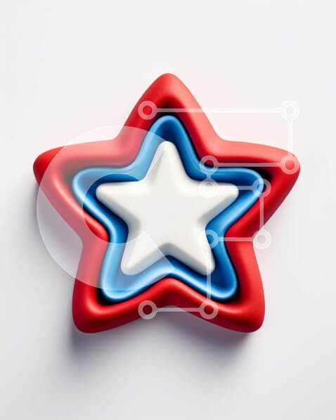 Intra Συλλεκτικό Ξύλινο Παζλ Plywood  4mm - Πατριωτικό καλούπι σε σχήμα αστεριού Σε Ξύλινο Κουτί - Διαστάσεις Puzzle: 10x10 cm – 25 κομμάτια