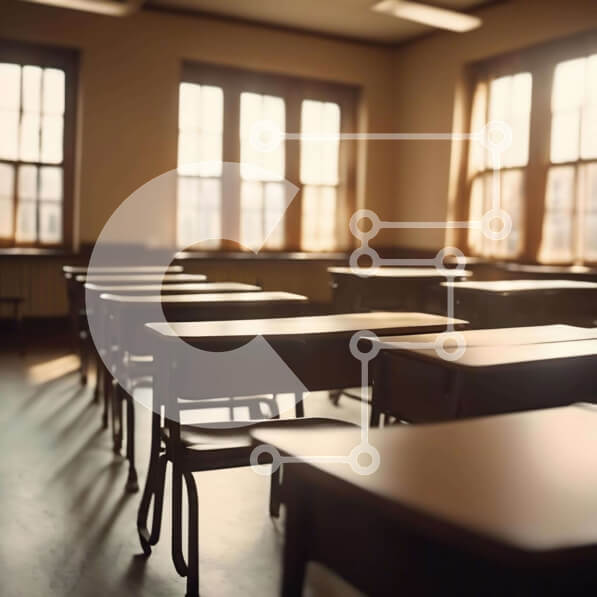 Intra Συλλεκτικό Ξύλινο Παζλ Plywood  4mm - Άδεια τάξη με θρανία και καρέκλες Σε Ξύλινο Κουτί - Διαστάσεις Puzzle: 10x10 cm – 25 κομμάτια