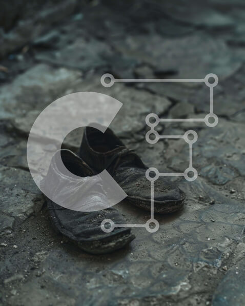 Intra Συλλεκτικό Ξύλινο Παζλ Plywood  4mm - Ζευγάρι παλιά παπούτσια στο έδαφος Σε Ξύλινο Κουτί - Διαστάσεις: 10x10 cm – 25 κομμάτια