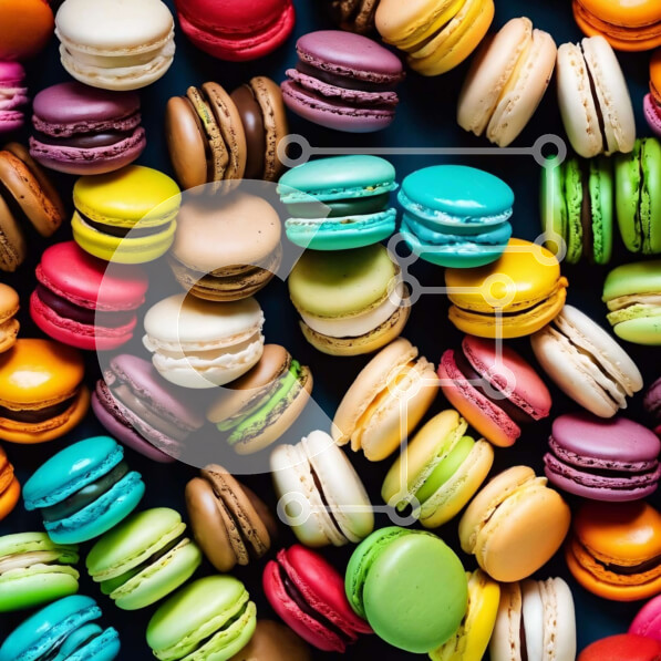 Σετ των 2 Intra Συλλεκτικό Ξύλινο Παζλ Plywood  4mm - Ποικιλία μακαρόν σε σκούρο φόντο Σε Ξύλινο Κουτί - Διαστάσεις: 10x10 cm – 25 κομμάτια