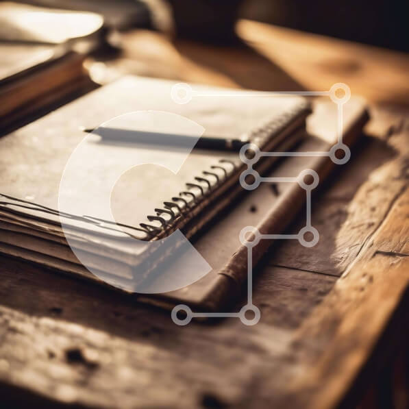 Intra Συλλεκτικό Ξύλινο Παζλ Plywood  4mm - Ανοίξτε σημειωματάριο σε ξύλινο τραπέζι με εργαλεία γραφής Σε Ξύλινο Κουτί - Διαστάσεις Puzzle: 10x10 cm – 25 κομμάτια