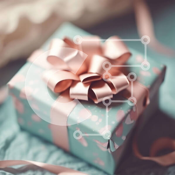 Intra Συλλεκτικό Ξύλινο Παζλ Plywood  4mm - Τυρκουάζ Κουτί δώρου με ροζ κορδέλα Σε Ξύλινο Κουτί - Διαστάσεις Puzzle: 10x10 cm – 25 κομμάτια