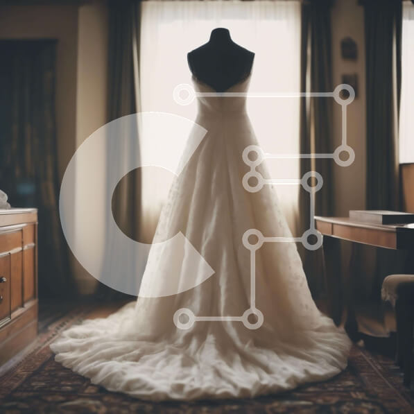 Σετ των 2 Intra Συλλεκτικό Ξύλινο Παζλ Plywood  4mm - Νυφικό που εμφανίζεται μπροστά από ένα παράθυρο Σε Ξύλινο Κουτί - Διαστάσεις: 10x10 cm – 25 κομμάτια