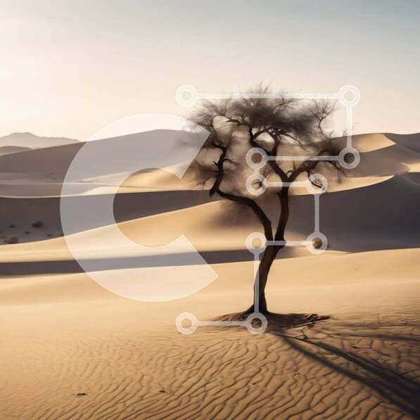 Intra Συλλεκτικό Ξύλινο Παζλ Plywood  4mm - Απομονωμένο δέντρο στο τοπίο της ερήμου Σε Ξύλινο Κουτί - Διαστάσεις: 10x10 cm – 25 κομμάτια