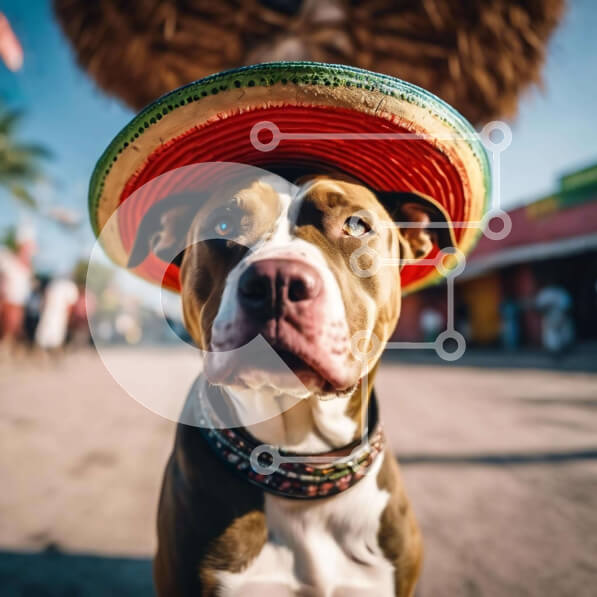 Intra Συλλεκτικό Ξύλινο Παζλ Plywood  4mm - Εορταστικό σκυλί με καπέλο Sombrero Σε Ξύλινο Κουτί - Διαστάσεις: 10x10 cm – 25 κομμάτια